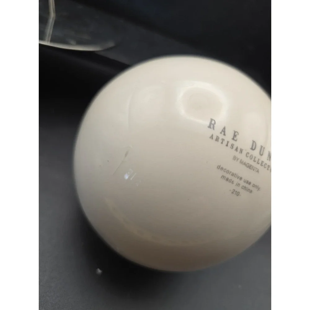Rae Dunn Artisan Collection by Magenta White Christmas Ball Ornament NICE In Red